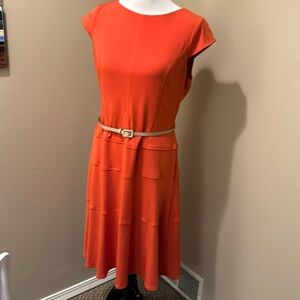 Jones New York Bateau Neck Cap Sleeve Fit & Flare Dress